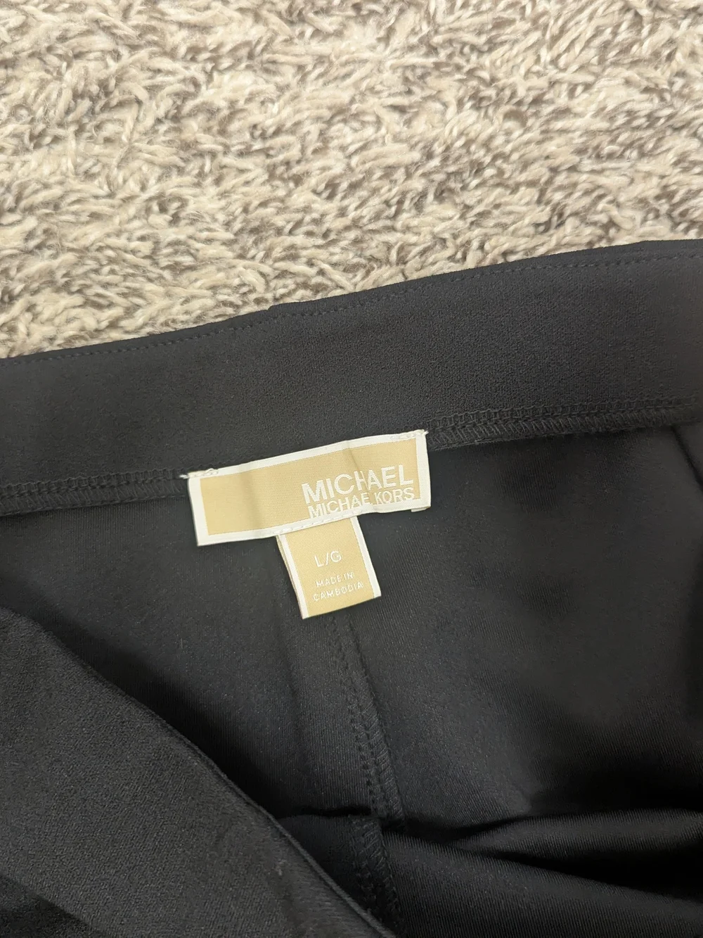 Michael Kors Black Boot-Leg Pants with Gold Buttons